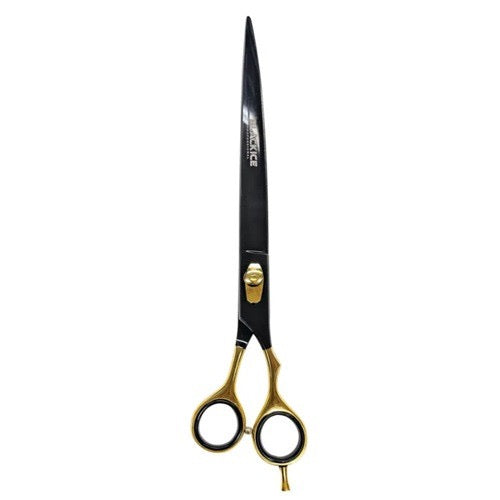 Black Ice Professional Stylish Off Set Grip Black & Gold Curved 10" Shear