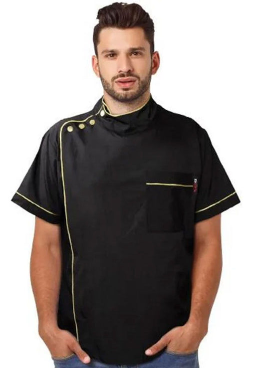 Black Ice Professional Chic Black Barber Jacket Xl